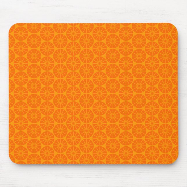 Star Wheel Pattern - Shades of Orange Mouse Mat (Front)
