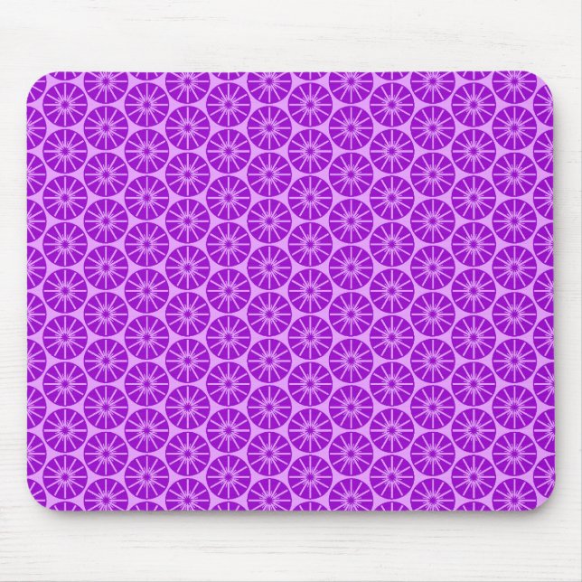 Star Wheel Pattern - Shades of Purple Mouse Mat (Front)