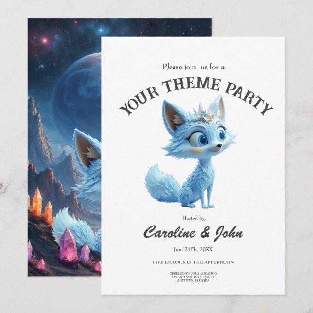 Star Whisper Fox – Keeper of Crystal Light.  Invitation (Front/Back)