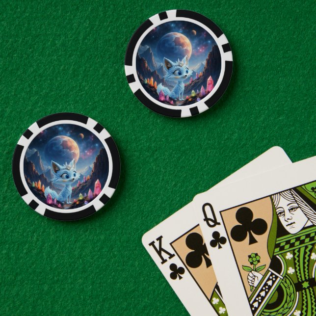 Star Whisper Fox – Keeper of Crystal Light.  Poker Chips (Poker Table (Double))