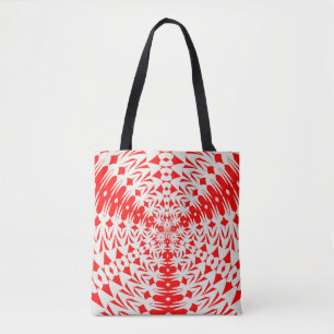 Star White And Red Goemetric Shape Kaleidoscope.jp Tote Bag