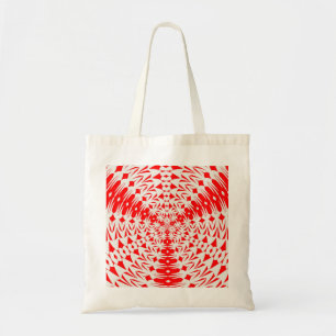 Star White And Red Goemetric Shape Kaleidoscope Tote Bag