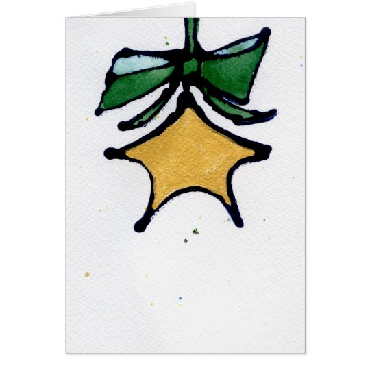 Star with Green Bow Card