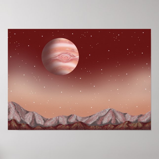 Star with red eyes floating in space. poster (Front)