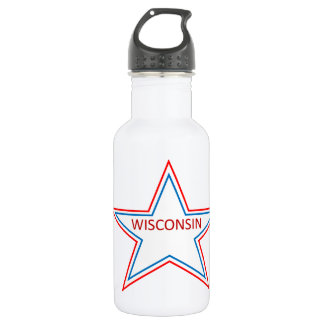Star with Wisconsin in it. 532 Ml Water Bottle
