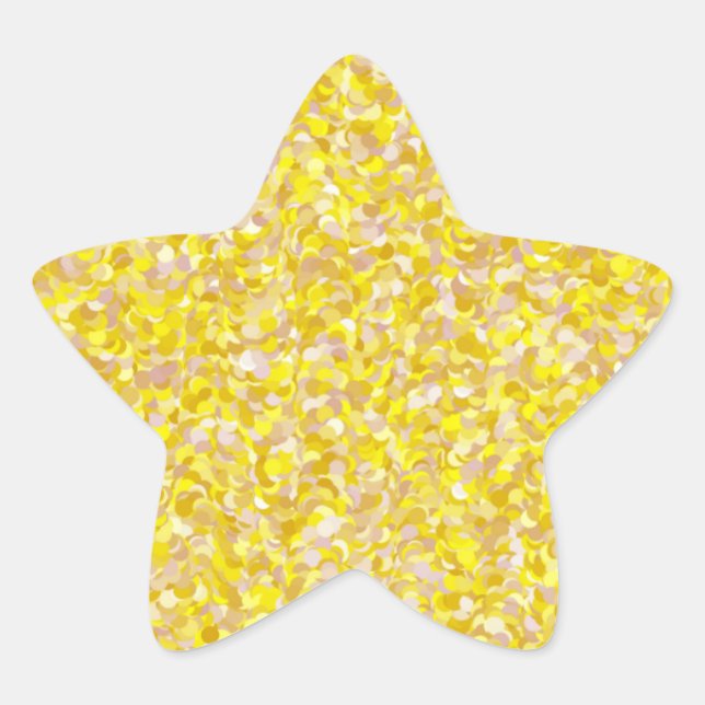 Star Yellow Abstract Glitter Background Sticker (Front)