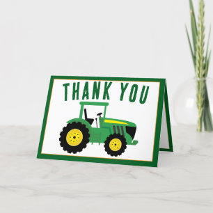 Star Your Tractor 1st Birthday Farm Party Statione Thank You Card