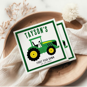 Star Your Tractor 1st Birthday Farm Theme Napkin