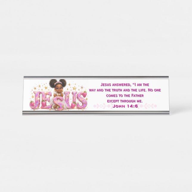 StarBerry™ "JESUS" Scripture Desk Plat Name Plate (Front)