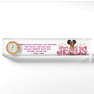 StarBerry™ "JESUS" Scripture Plate with Clock