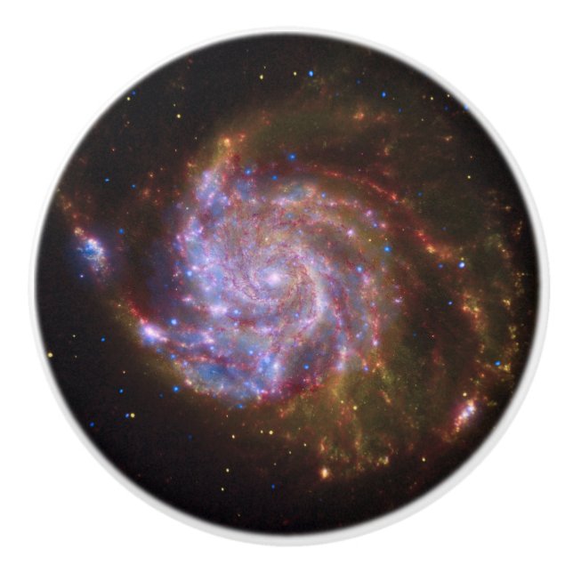 Starbirth in the Pinwheel:  M101 Galaxy Ceramic Knob (Front)