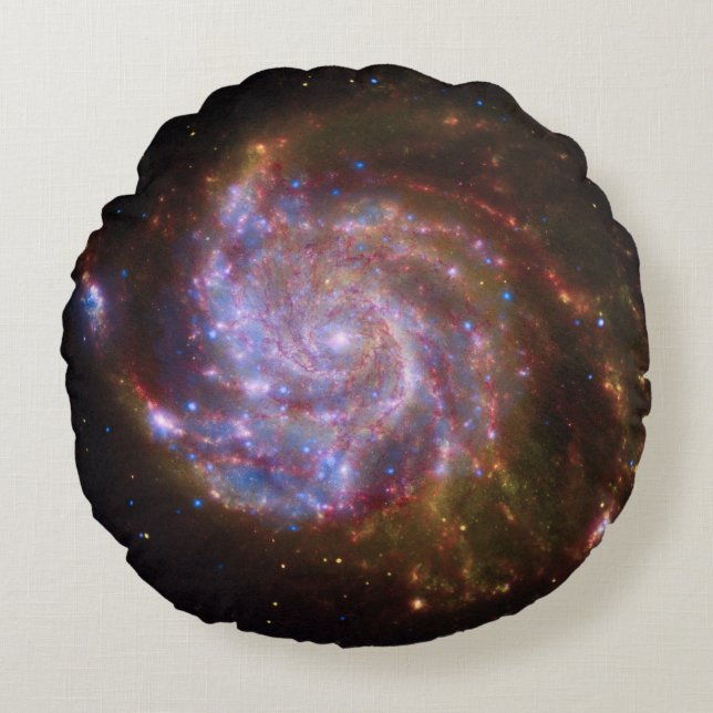 Starbirth in the Pinwheel:  M101 Galaxy Round Cushion (Front)