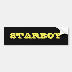 STARBOY Customisable Text on a Black Background Bumper Sticker