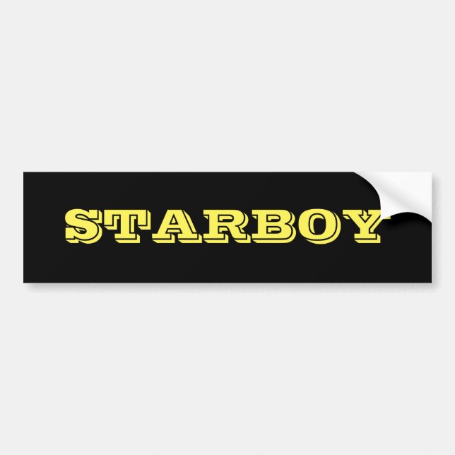 STARBOY Customisable Text on a Black Background Bumper Sticker (Front)