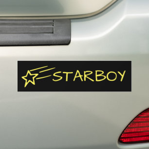 STARBOY & Shooting Star Customisable Yellow/Black Bumper Sticker
