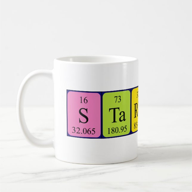 Starbuck periodic table name mug (Left)