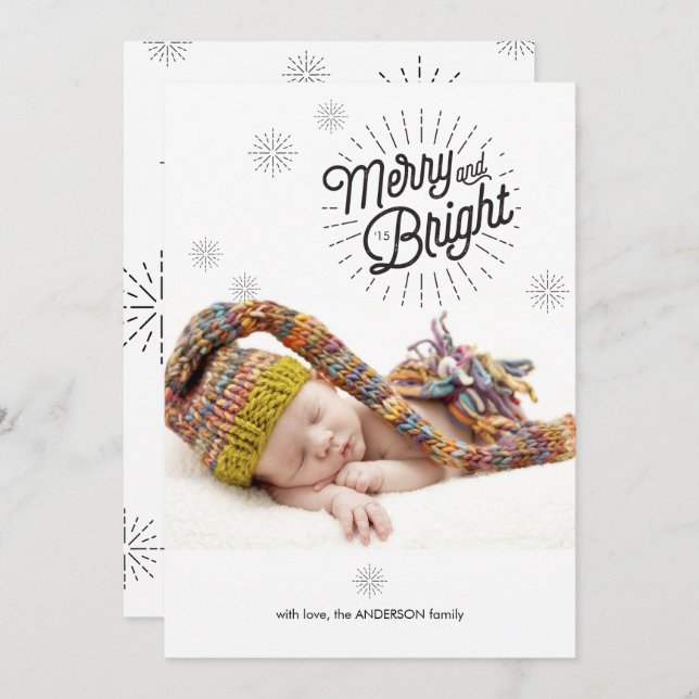 Starburst 1 Photo Holiday Card (Front/Back)