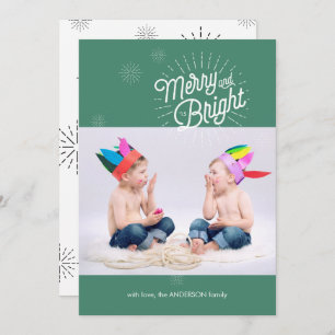 Starburst 1 Photo Holiday Card in Green