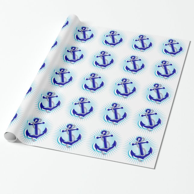Starburst Anchor Wrapping Paper (Unrolled)