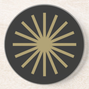 Starburst Black and Gold Coaster