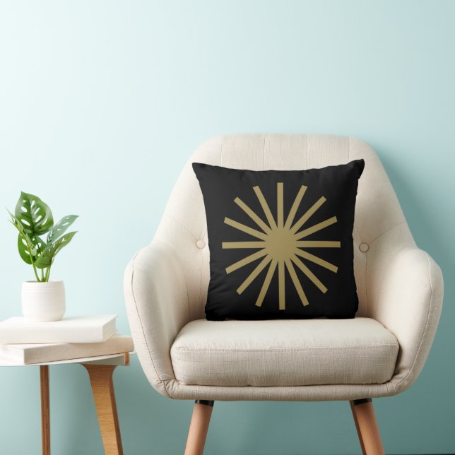 Starburst Black and Gold Cushion (Chair)