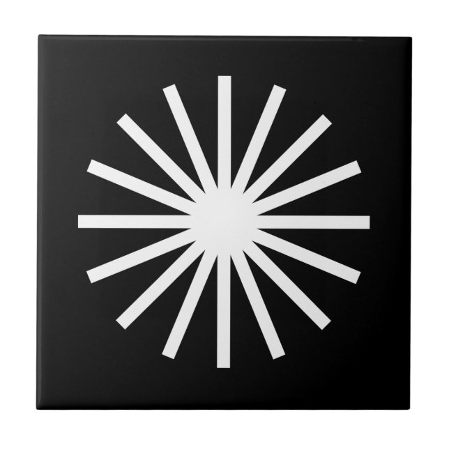 Starburst Black and White Tile (Front)