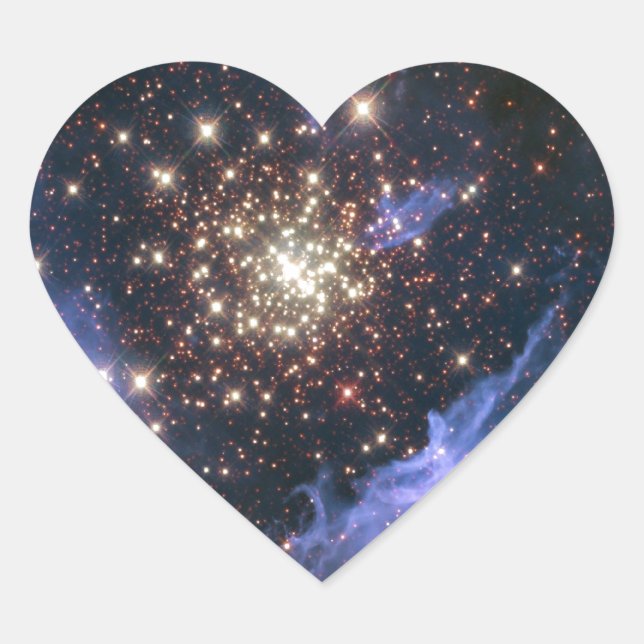 Starburst Cluster Universe Heart Sticker (Front)