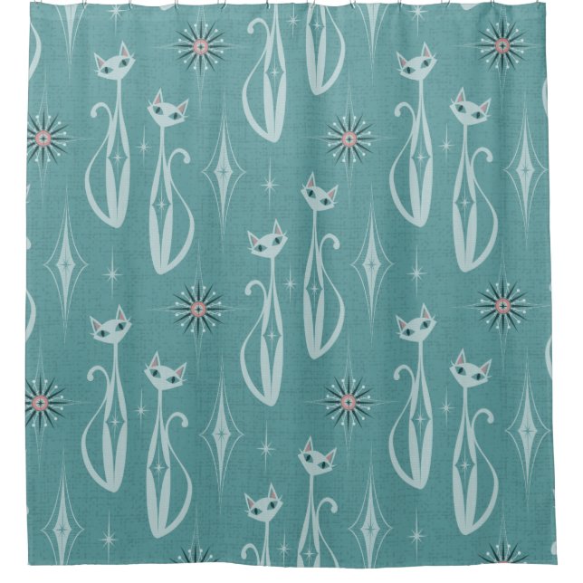 Starburst Diamond Cats Shower Curtain (Front)
