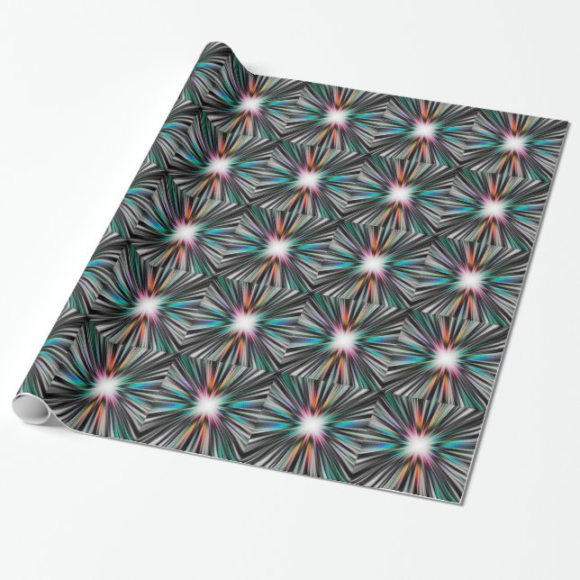 Starburst explosion pattern wrapping paper (Unrolled)