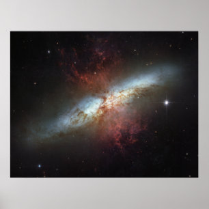 Starburst galaxy M82 Poster