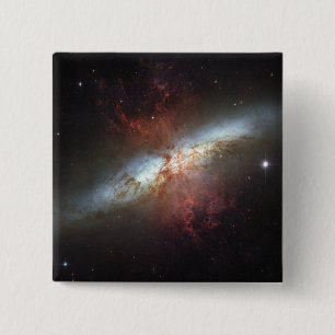 Starburst galaxy, Messier 82 15 Cm Square Badge