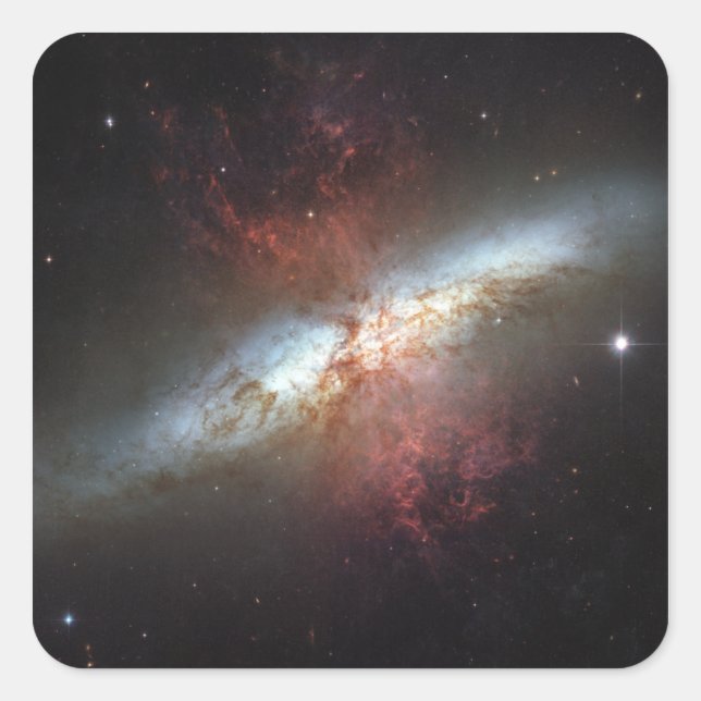 Starburst galaxy, Messier 82 Square Sticker (Front)