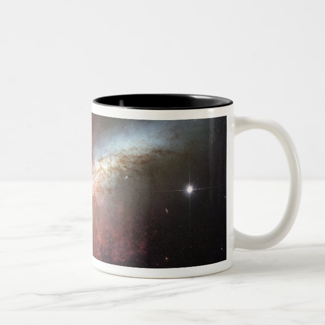 Starburst galaxy, Messier 82 Two-Tone Coffee Mug (Right)