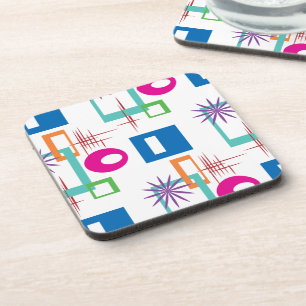 Starburst Geometric Multicolored Pattern Coaster
