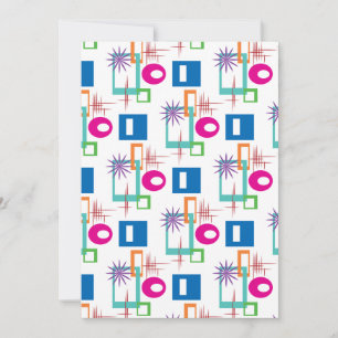 Starburst Geometric Multicolored Pattern Invitation