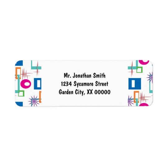 Starburst Geometric Multicolored Pattern Return Address Label