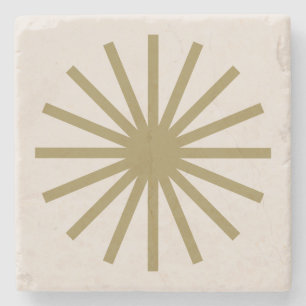 Starburst Gold & Linen White Stone Coaster