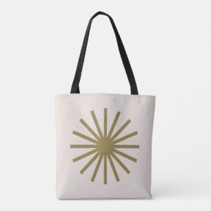 Starburst Gold & Linen White Tote Bag