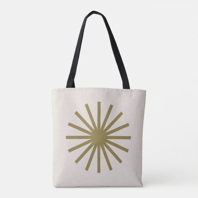 Starburst Gold & Linen White Tote Bag (Back)