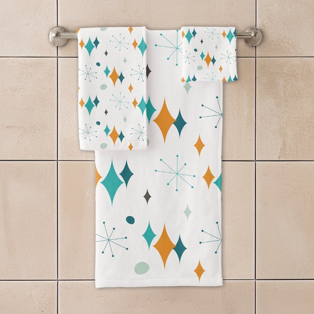 Starburst Mid Century Modern Pattern Bath Towel Set (Creator Uploaded)