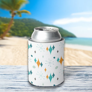 Starburst Mid Century Modern Pattern Can Cooler