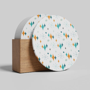 Starburst Mid Century Modern Pattern Coaster