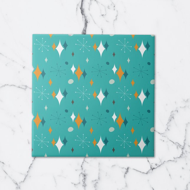 Starburst Mid Century Modern Pattern in Teal Tile (Creator Uploaded)