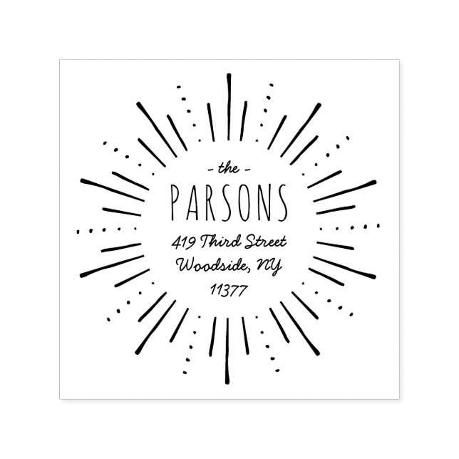 Starburst Monogram Address Stamp (Design)