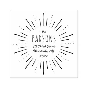 Starburst Monogram Address Stamp