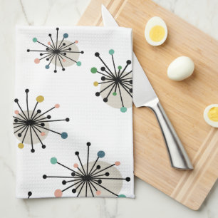 Starburst Pattern Atomic Era Mid-century Modern Tea Towel