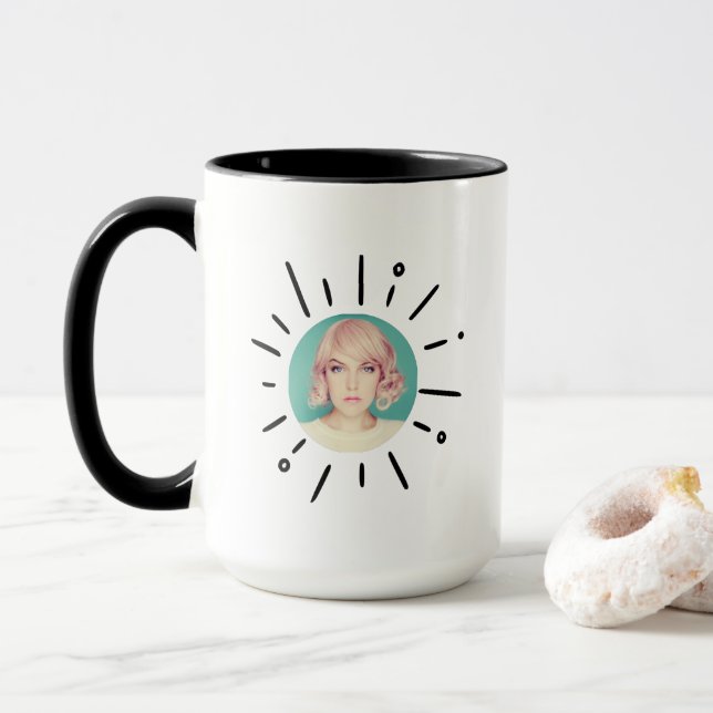STARBURST |  Simple Fun & Playful Custom Photo Mug (With Donut)