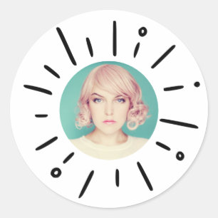 STARBURST   Simple Round Fun Custom Photo Stickers