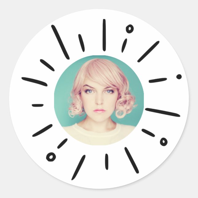STARBURST | Simple Round Fun Custom Photo Stickers (Front)