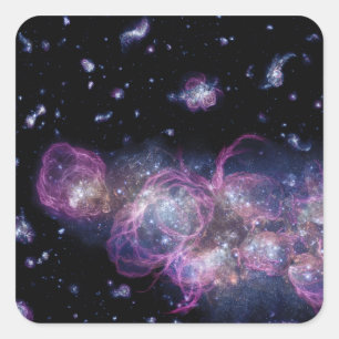 Starburst Stellar Fireworks Finale Outer Space Square Sticker